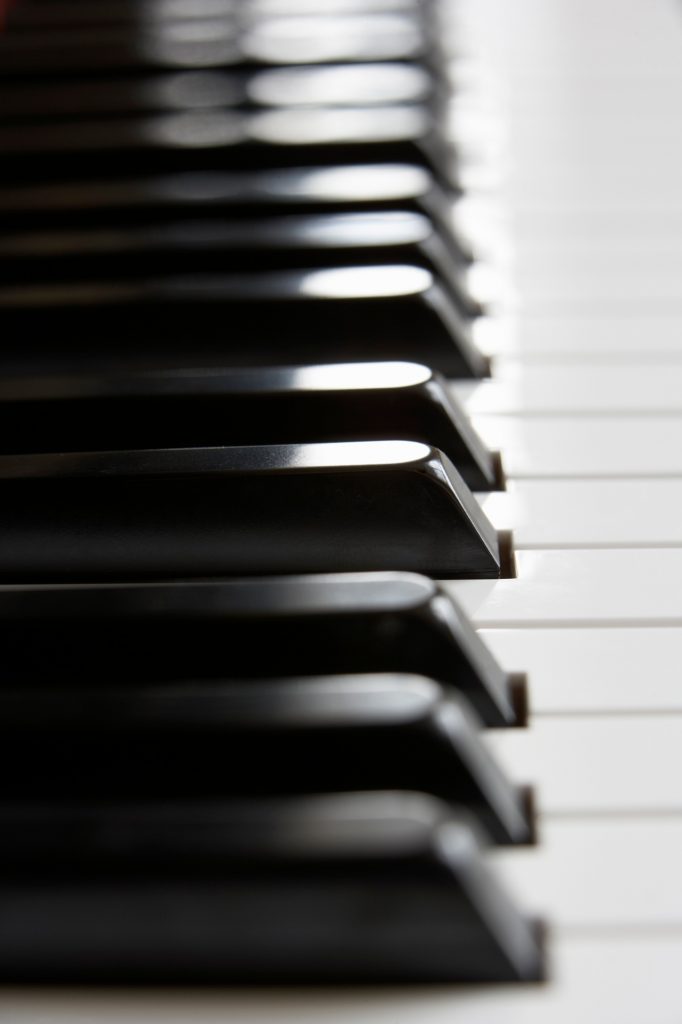 Close up of piano keys